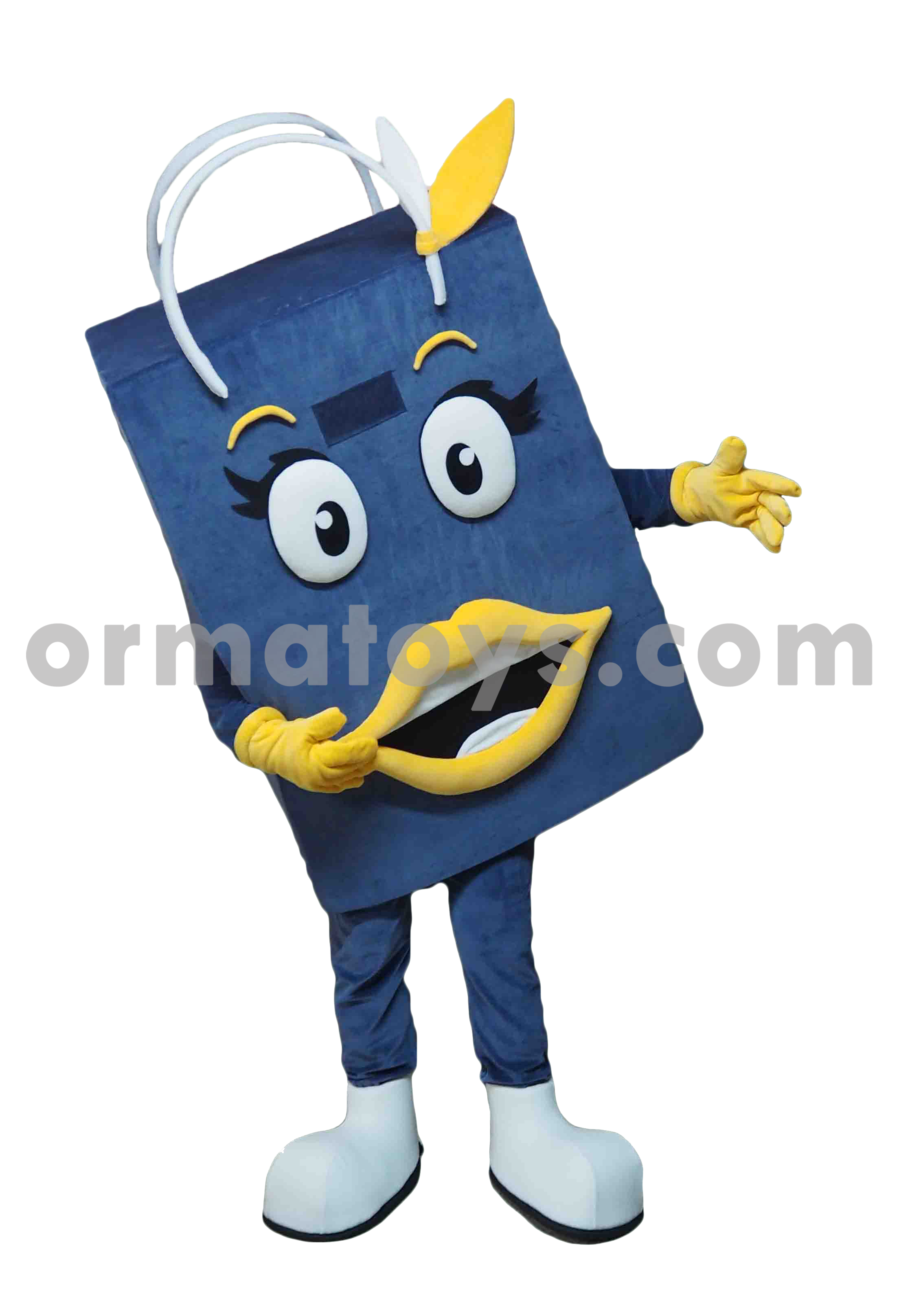 MASCOTTE SAC CABAS JAUNE ET BLEU - AGENCE ROOGAÏE
