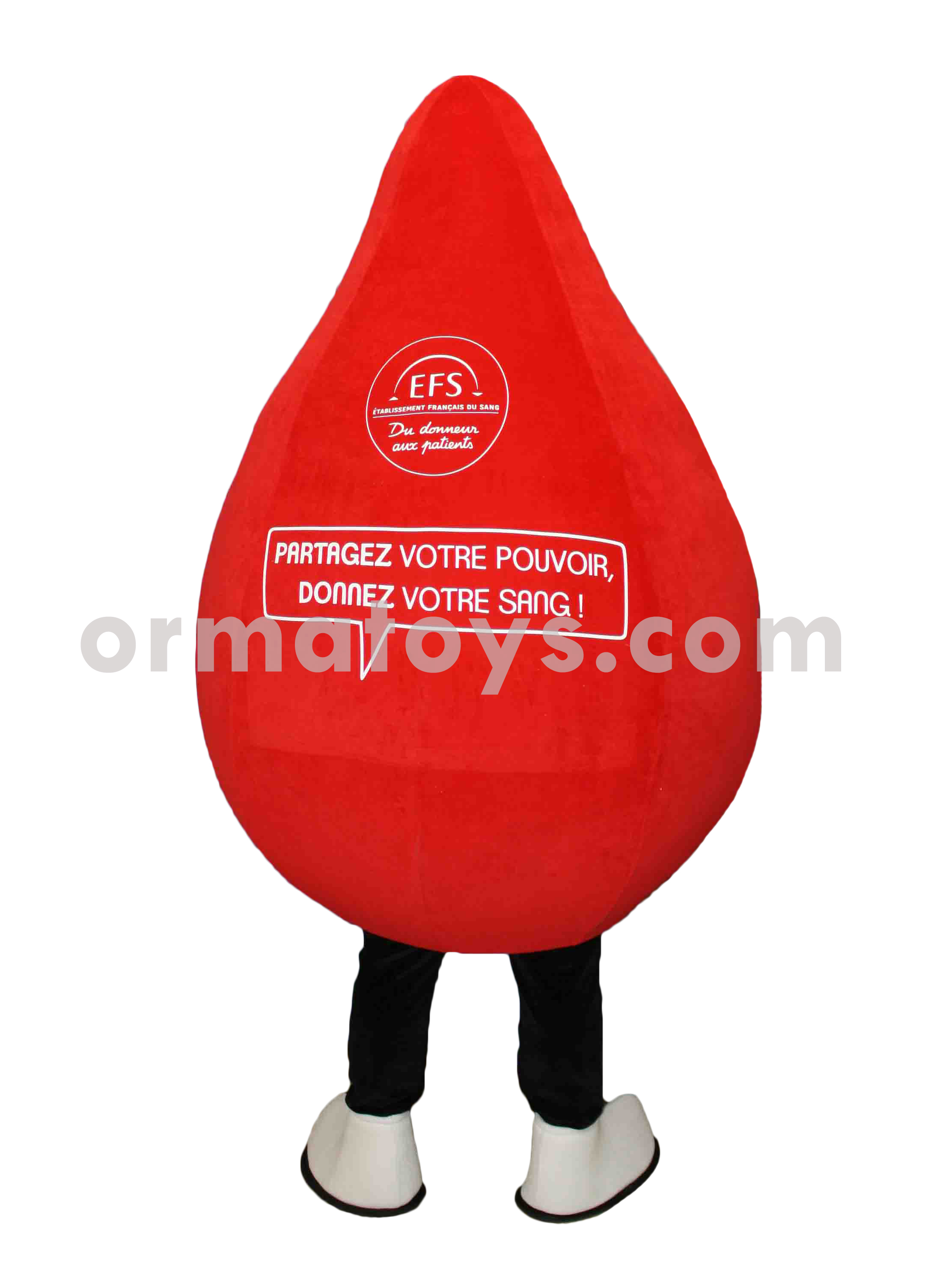MASCOTTE GOUTTE DE SANG - ETABLISSEMENT FRANCAIS DU SANG