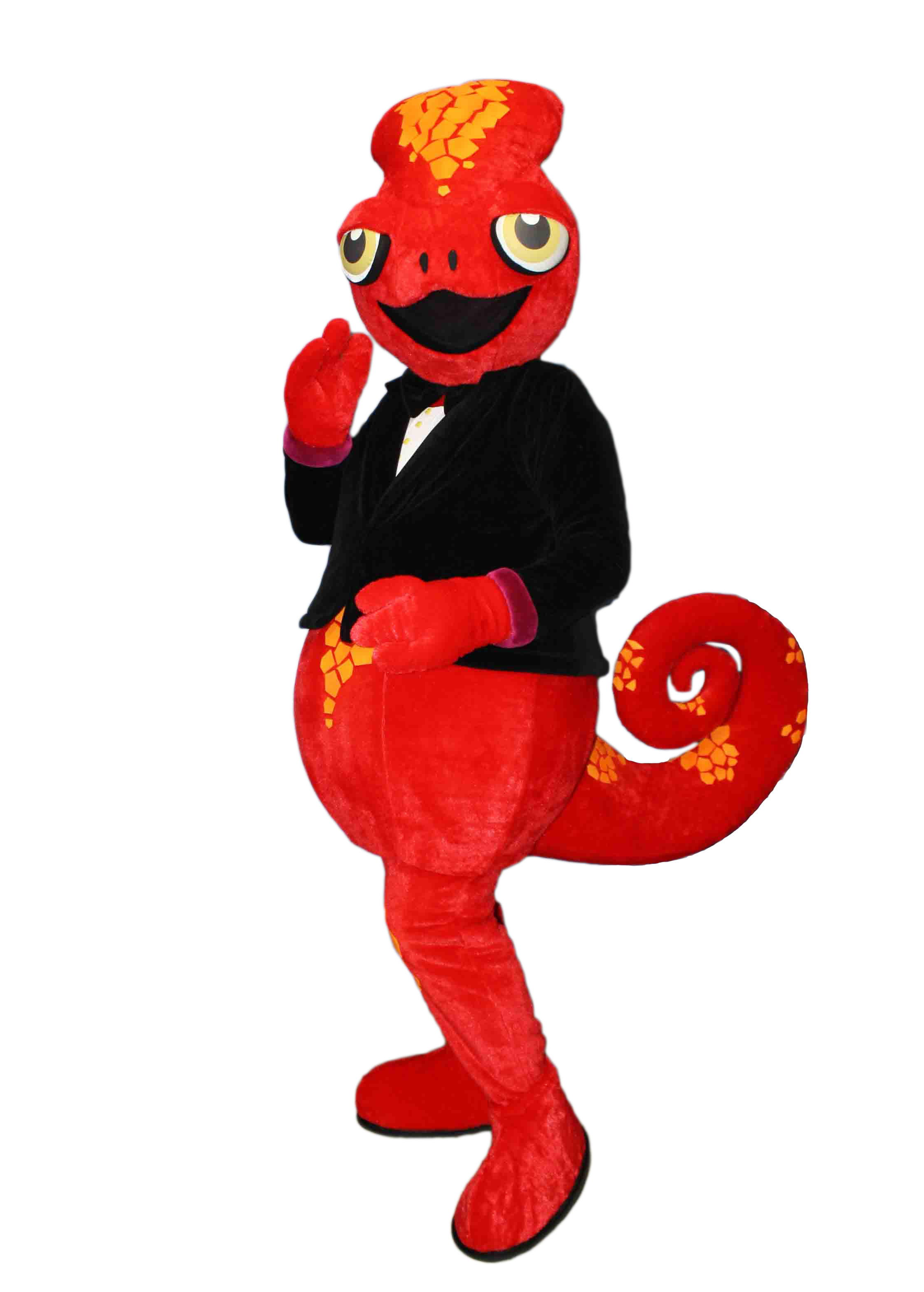 MASCOTTE CAMELEON ROUGE LE THEATRE DES GRANDS ENFANTS