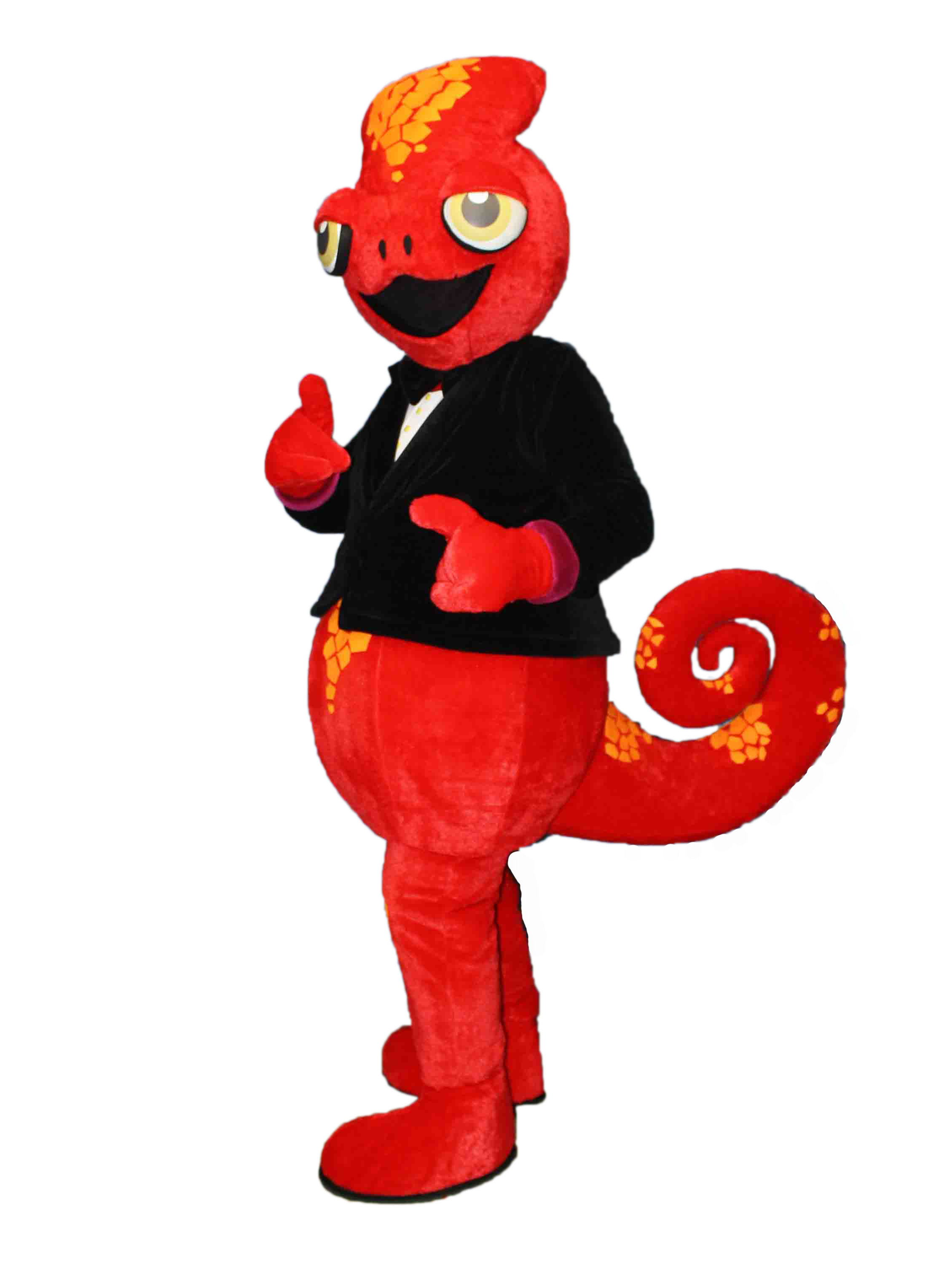MASCOTTE CAMELEON ROUGE LE THEATRE DES GRANDS ENFANTS