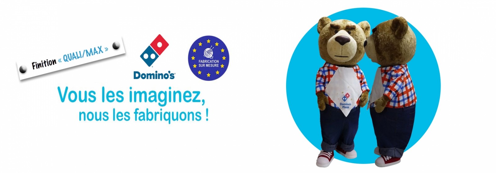 Mascotte sur-mesure Domino's Pizza - Fabricant de mascottes et de peluches